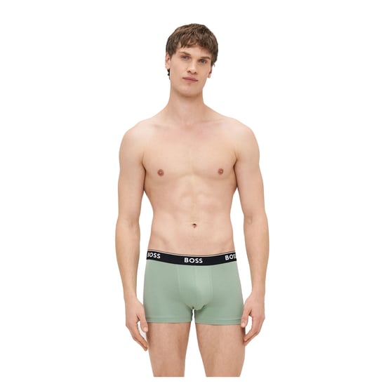 Boss Mens Bodywear Logo Boxer Shorts (Pack of 3) (Black/Grey/Green) - Image 1