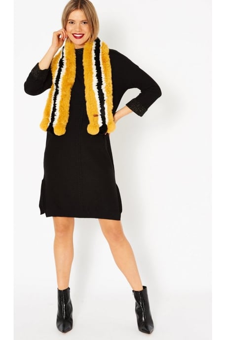 Hand Knitted Faux Fur Scarf - Image 1