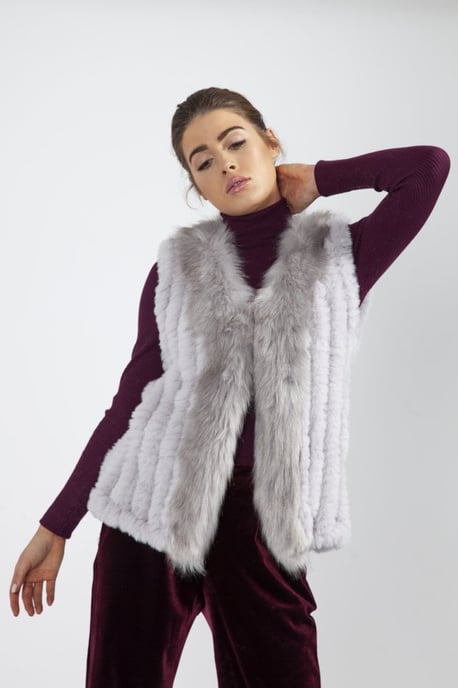 Cashmere Blend Faux Fur Gilet - Image 1