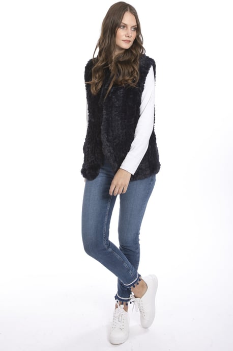Hand Knitted Faux Fur Gilet - Image 1