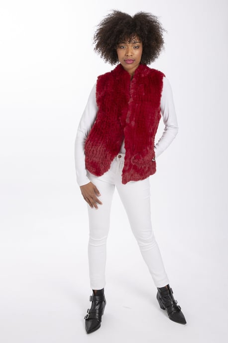Hand Knitted Faux Fur Gilet - Image 1