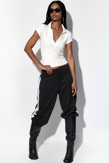 Ribbad Slim-Fit Polo Blus - Image 2