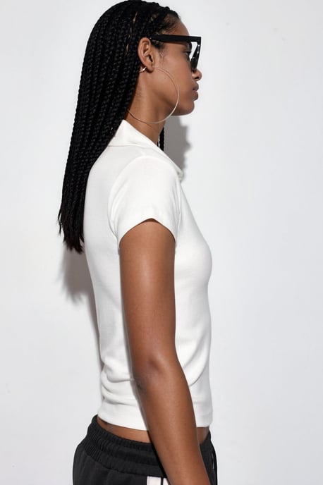 Ribbad Slim-Fit Polo Blus - Image 4