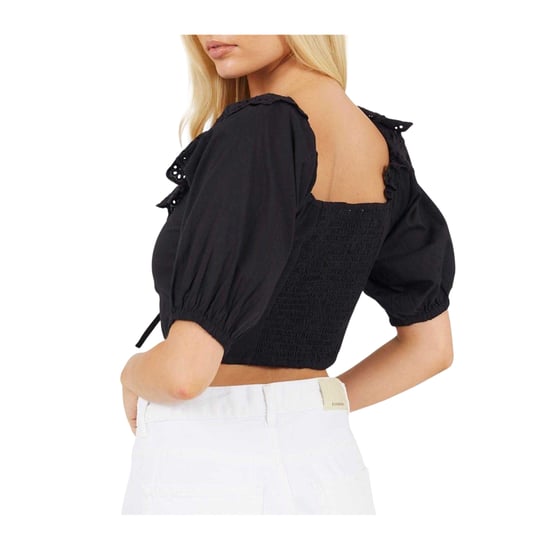 Brave Soul Dames/Dames Bardot Gewaad Top (Zwart) - Image 3