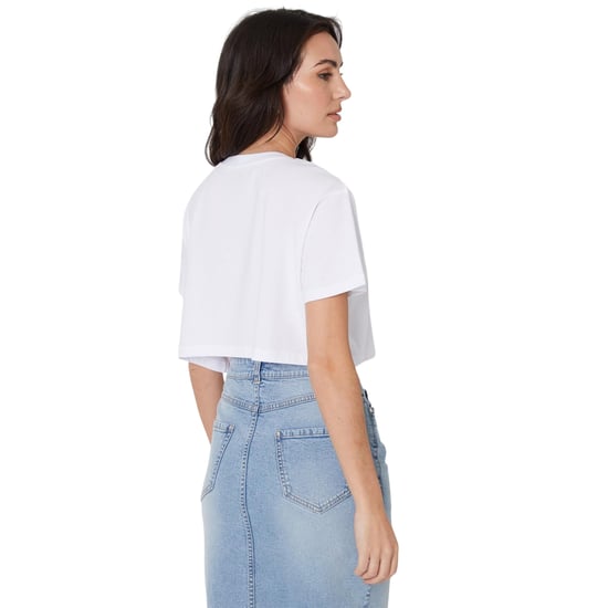 Be You Dames/Dames Crew Neck Regular Crop T-shirt (Wit) - Image 2