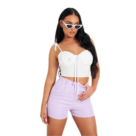 Missy Empire Womens/Ladies Tie Detail Crop Top (White) - Image 1