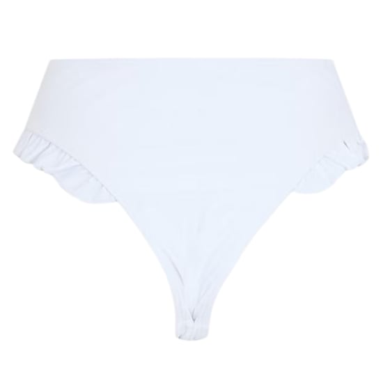 Brave Soul Bikinibroekjes met ruches en hoge taille voor dames (Wit) - Image 3