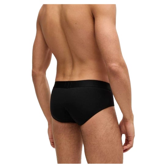 Boss Mens Logo Cotton Briefs (Pack of 3) (Black) - Image 4