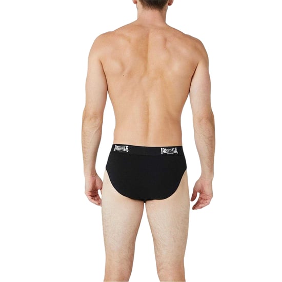 Lonsdale Mens Contrast Waistband Briefs (Pack of 2) (Black) - Image 2