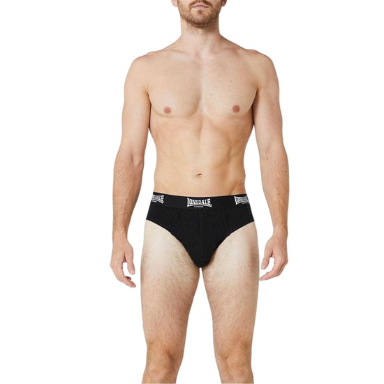 Lonsdale Mens Contrast Waistband Briefs (Pack of 2) (Black) - Image 3
