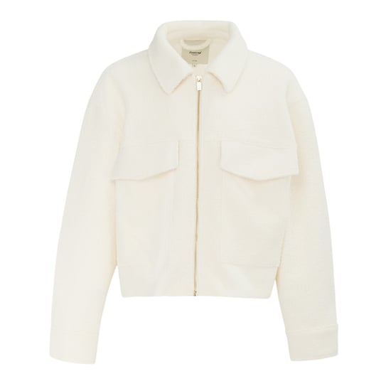 Firetrap Womens/Ladies Teddy Fleece Cropped Jacket (Cream) - Image 1
