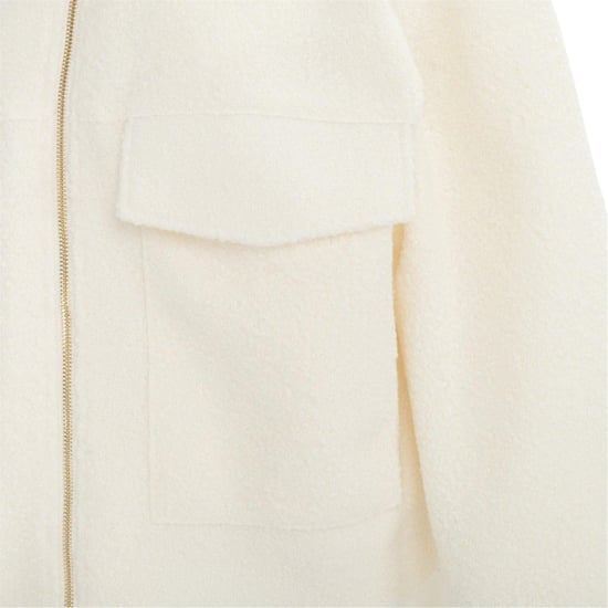 Firetrap Womens/Ladies Teddy Fleece Cropped Jacket (Cream) - Image 5