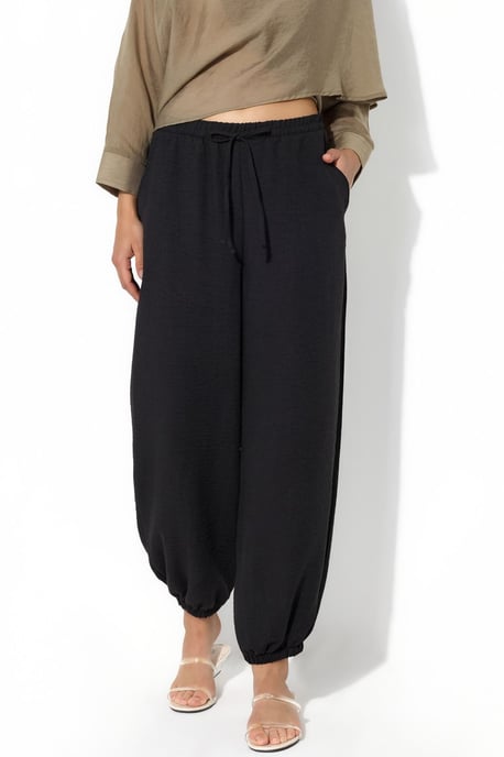Women's Textured Polyester Jogger Pants - Image 1