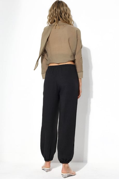 Women's Textured Polyester Jogger Pants - Image 3