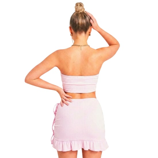 Missy Empire Womens/Ladies Lace Up Crop Top (Pink) - Image 2