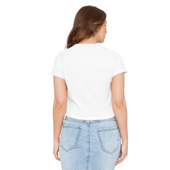 Be You Dames/Dames Geribbelde Gewatteerde Top (Crème) - Image 2