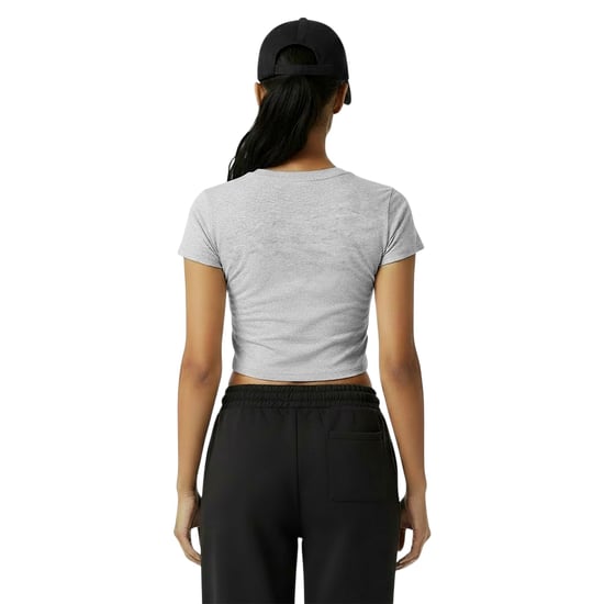 Jack Wills Womens/Ladies 1 Cotton Crop T-Shirt (Grey Marl Marl) - Image 4