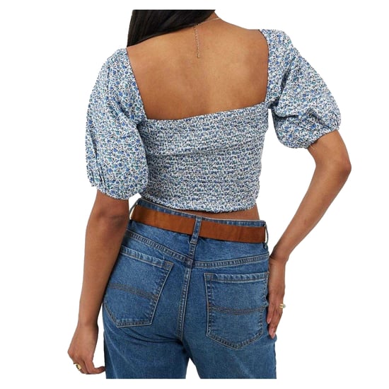 Brave Soul Dames/Dames Ditsy Bloemen Top met Pofmouwen (Blauw) - Image 3