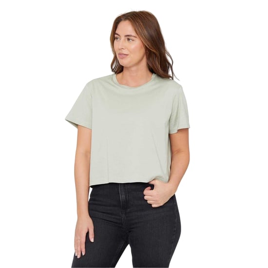 Be You Dames Crew Neck Boxy Crop T-Shirt (Groen) - Image 1