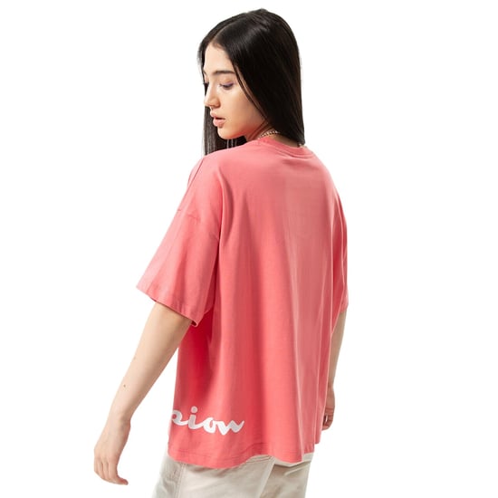 Champion Dames/Dames Crew Neck Regular Crop T-shirt (Roze) - Image 2