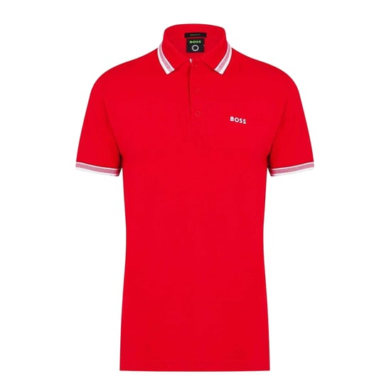 Boss Herenpoloshirt ‘Paddy’ met contrasterende boorden (Rood) - Image 1