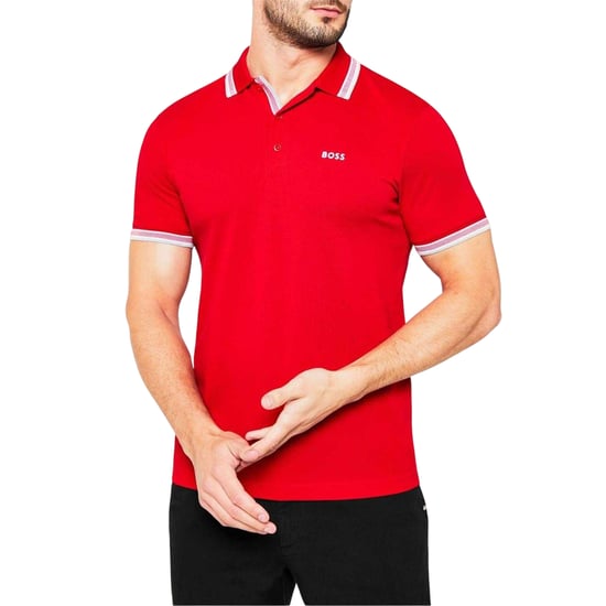 Boss Herenpoloshirt ‘Paddy’ met contrasterende boorden (Rood) - Image 3