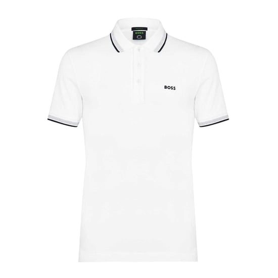Boss Herenpoloshirt ‘Paddy’ met contrasterende boorden (Wit) - Image 1