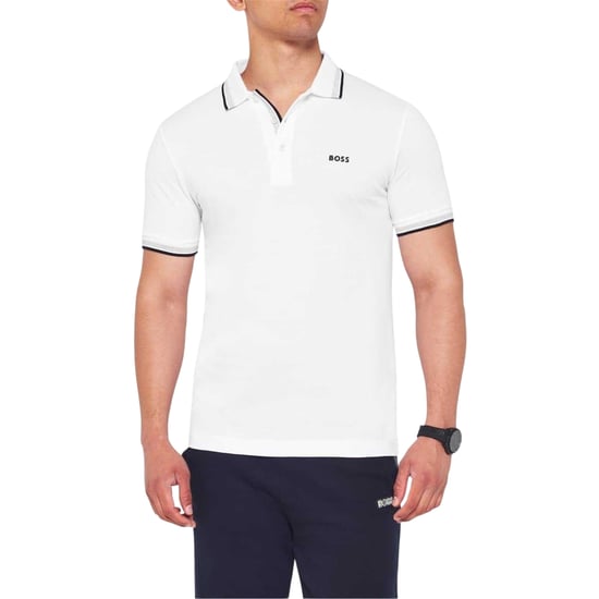 Boss Herenpoloshirt ‘Paddy’ met contrasterende boorden (Wit) - Image 3