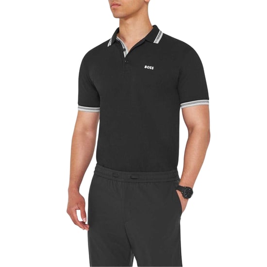 Boss Herenpoloshirt ‘Paddy’ met contrasterende boorden (Zwart, Wit) - Image 2