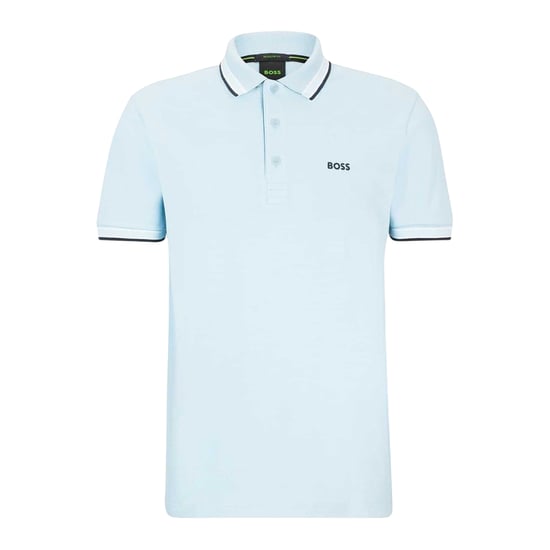 Boss Herenpoloshirt ‘Paddy’ met contrasterende boorden (Pastelblauw) - Image 1
