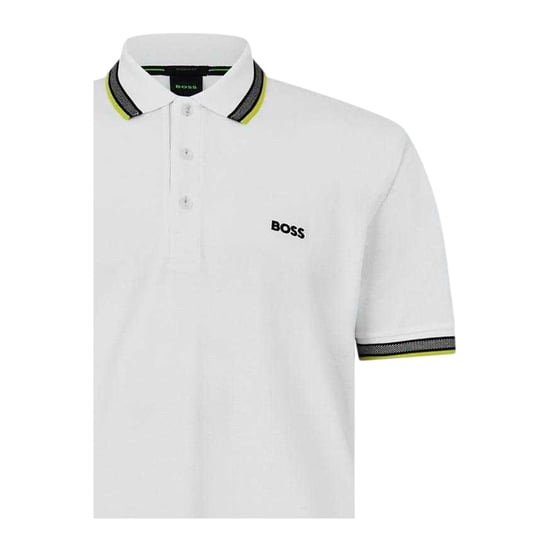 Boss Herenpoloshirt ‘Paddy’ met contrasterende boorden (Wit/Groen) - Image 2