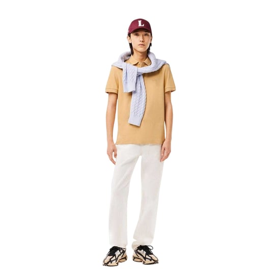 Lacoste Mens Paris Stretch Polo Shirt (Beige) - Image 3