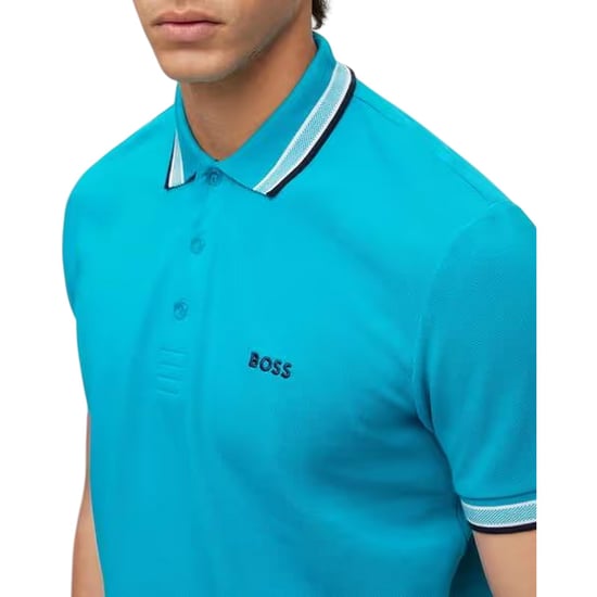 Boss Paddy Euro-poloshirt voor heren (Turquoise/Aqua) - Image 3