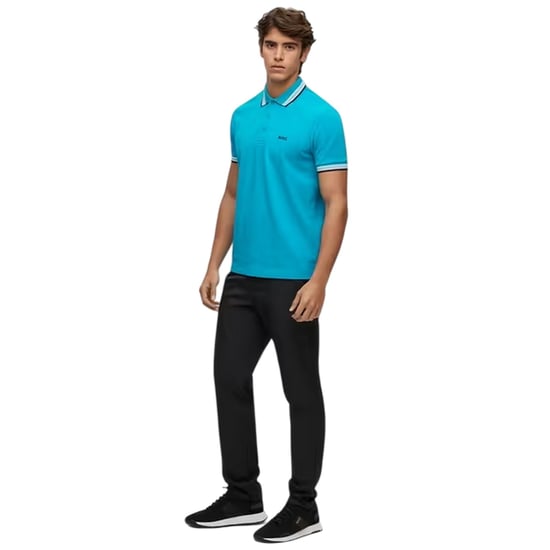 Boss Paddy Euro-poloshirt voor heren (Turquoise/Aqua) - Image 4