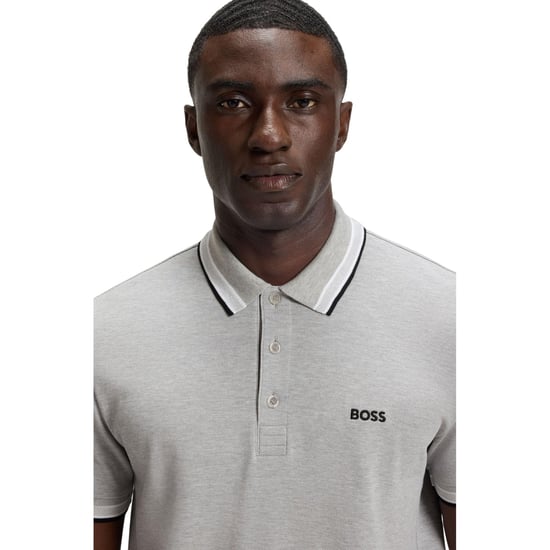 Boss Paddy Euro-poloshirt voor heren (Zilver) - Image 3