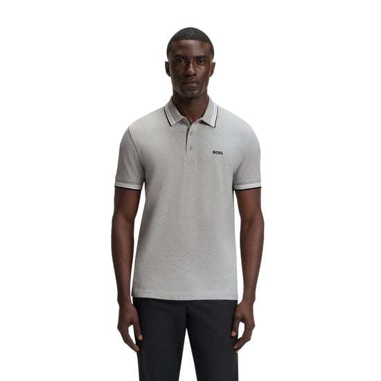 Boss Paddy Euro-poloshirt voor heren (Zilver) - Image 4