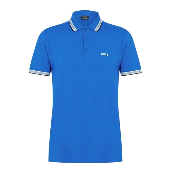 Boss Herenpoloshirt ‘Paddy’ met contrasterende boorden (Blauw) - Image 1