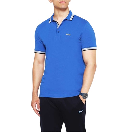 Boss Herenpoloshirt ‘Paddy’ met contrasterende boorden (Blauw) - Image 3
