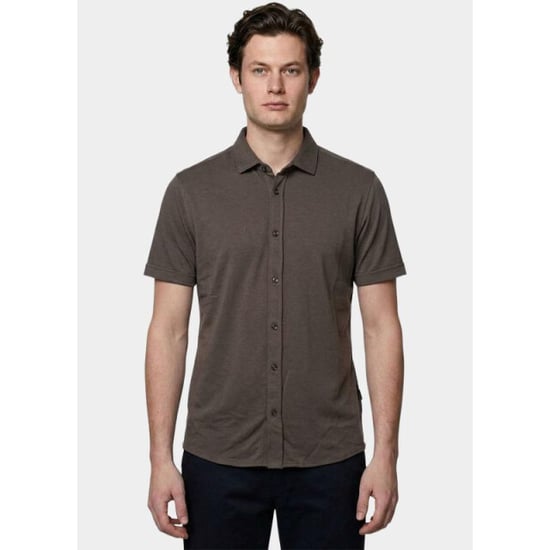 Bos Bright Blue Overhemd korte mouw heren 3507/taupe - Image 1