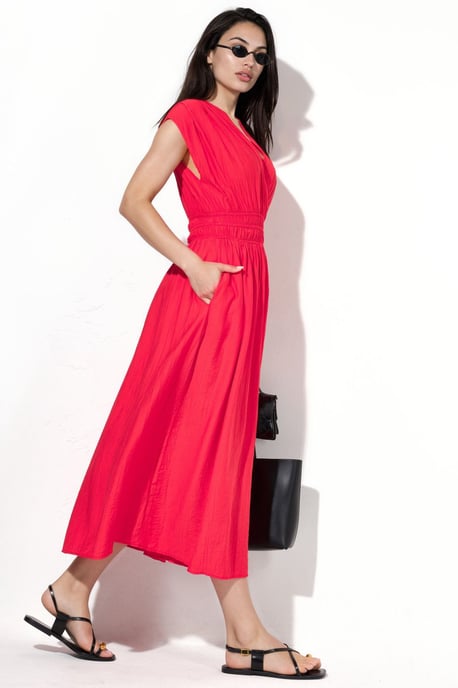 Textured V-Neck Midi Dress - Image 2