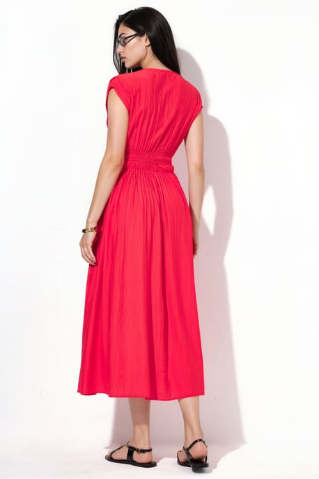 Textured V-Neck Midi Dress - Image 3