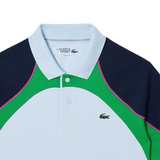 Lacoste Mens Ultra Dry Tennis Polo Shirt (Blue) - Image 3