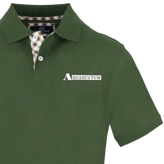 Aquascutum Mens Short-Sleeved Polo Shirt (Military Green) - Image 3