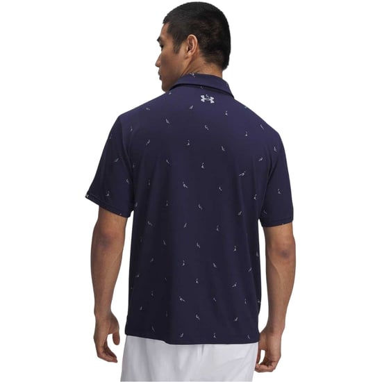Under Armour Heren Bedrukt Polo Shirt (Marine) - Image 2
