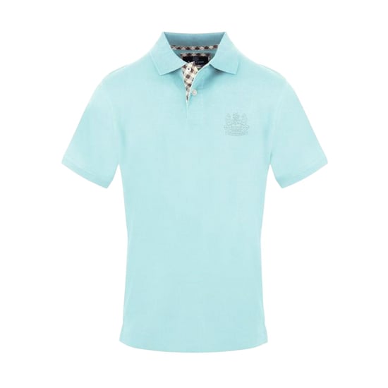 Aquascutum Mens Embroidered Logo Polo Shirt (Sky Blue) - Image 1