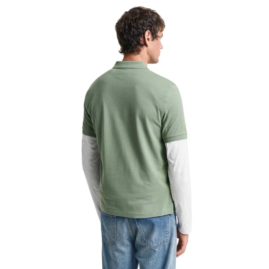 Gant Mens Plain Regular Polo Shirt (Green) - Image 2