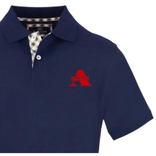 Aquascutum Mens Woven Embroidered Polo Shirt (Navy) - Image 4