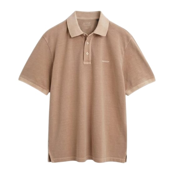 Gant Herenpolo met logo, piqué, in vervaagde kleur (Zand) - Image 1