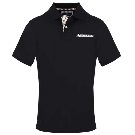 Aquascutum Mens Short-Sleeved Polo Shirt (Black) - Image 1