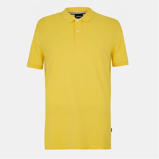 Boss Mens Pallas Cotton Regular Polo Shirt (Yellow) - Image 1
